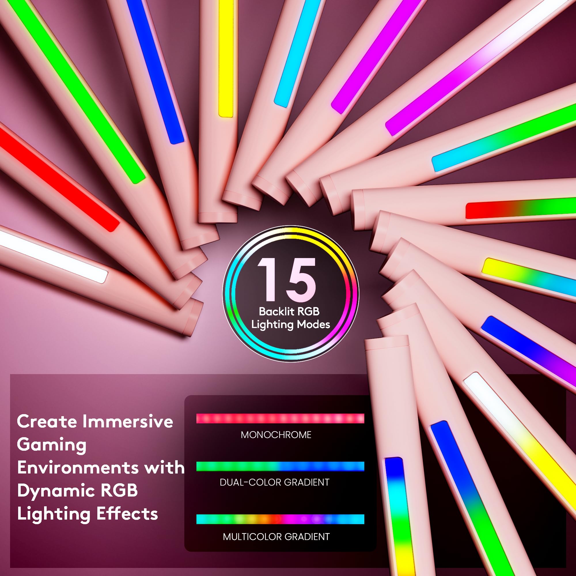 Quntis 51cm różowa listwa oświetleniowa monitora z pilotem i podświetleniem RGB, zakrzywiona lampa monitora komputerowego, regulacja temperatury barwowej i jasności, brak odblasków, ochrona oczu