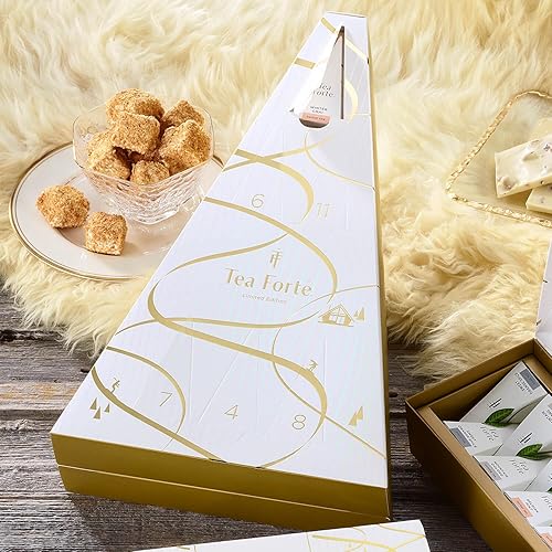 Miniatura 9 de Tea Forte Winter Chalet - Mini calendario de adviento para 12 días de acogedor té festivo, juego de 12 bolsas de té infusor con puertas numeradas,