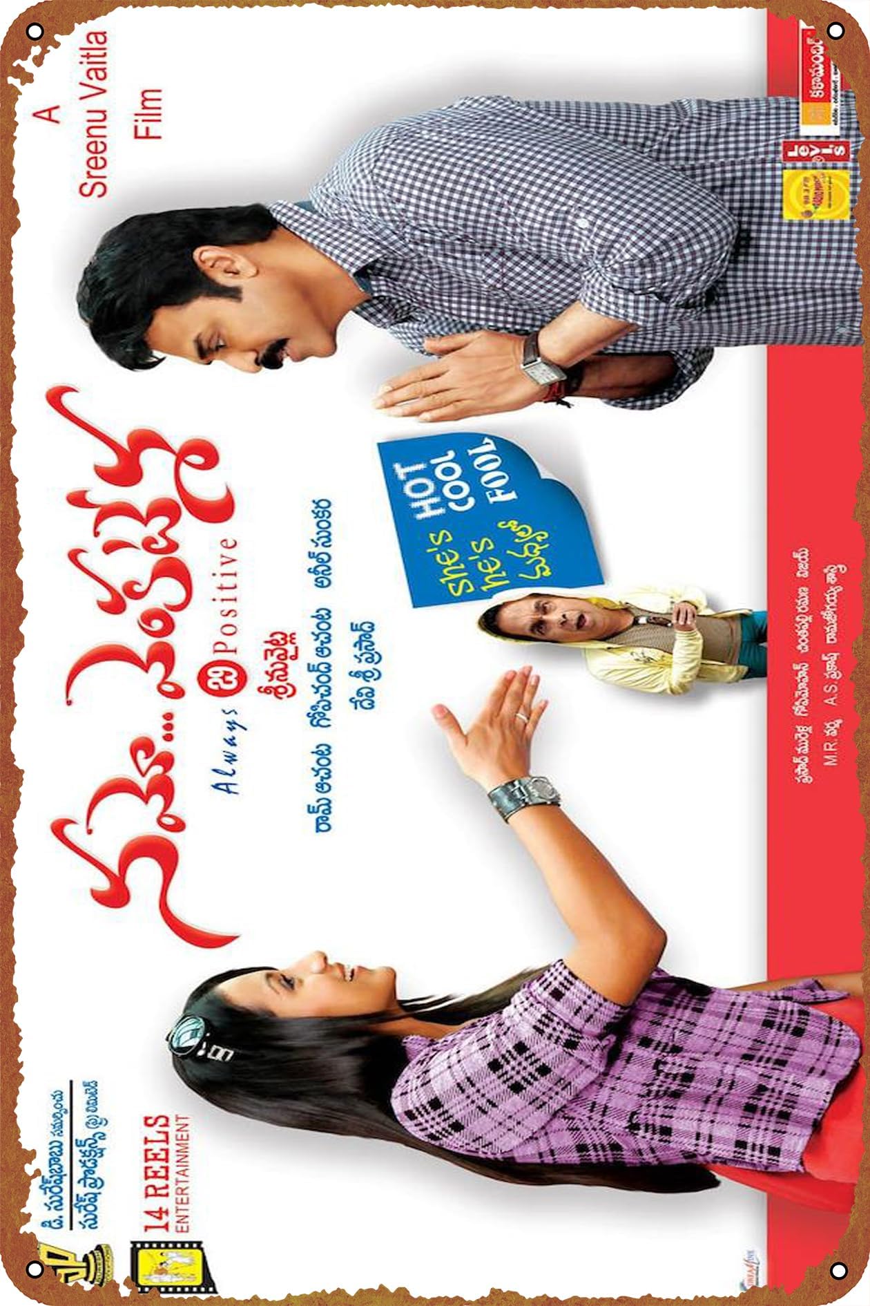 Namo Venkatesha Movie Poster Wall Decor Sign - 12x8 Inch Metal Sign Wall Decor Sign,cave,bar,club,home Wall Art Metal Tin Sign Halloween Decor Sign