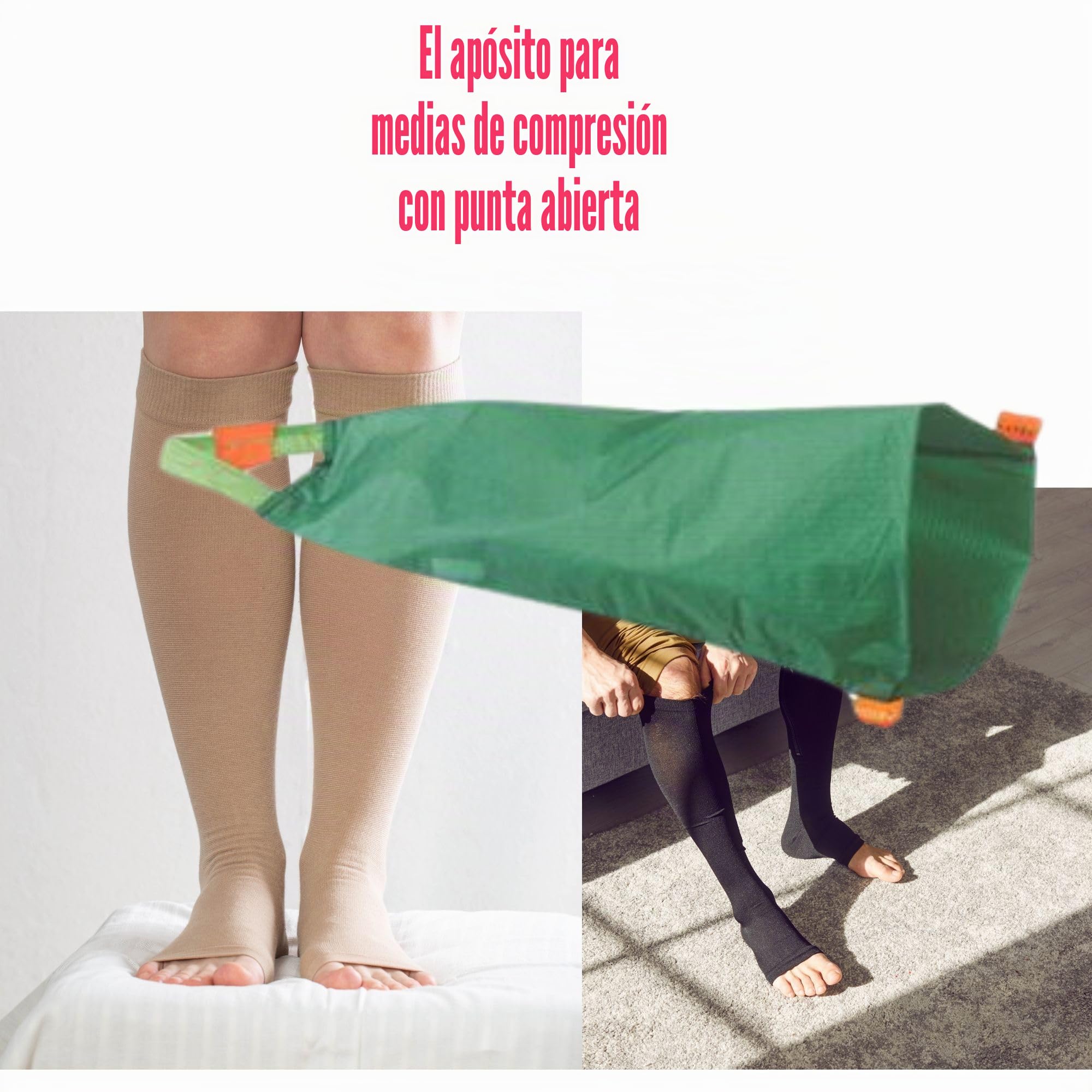 Arion Easy Slide tirador de medias & Olanmarp detergente fino para medias de compresión 50 ml -Fácil de poner y cuidar (Número de calzado : de 42, punta abierta)