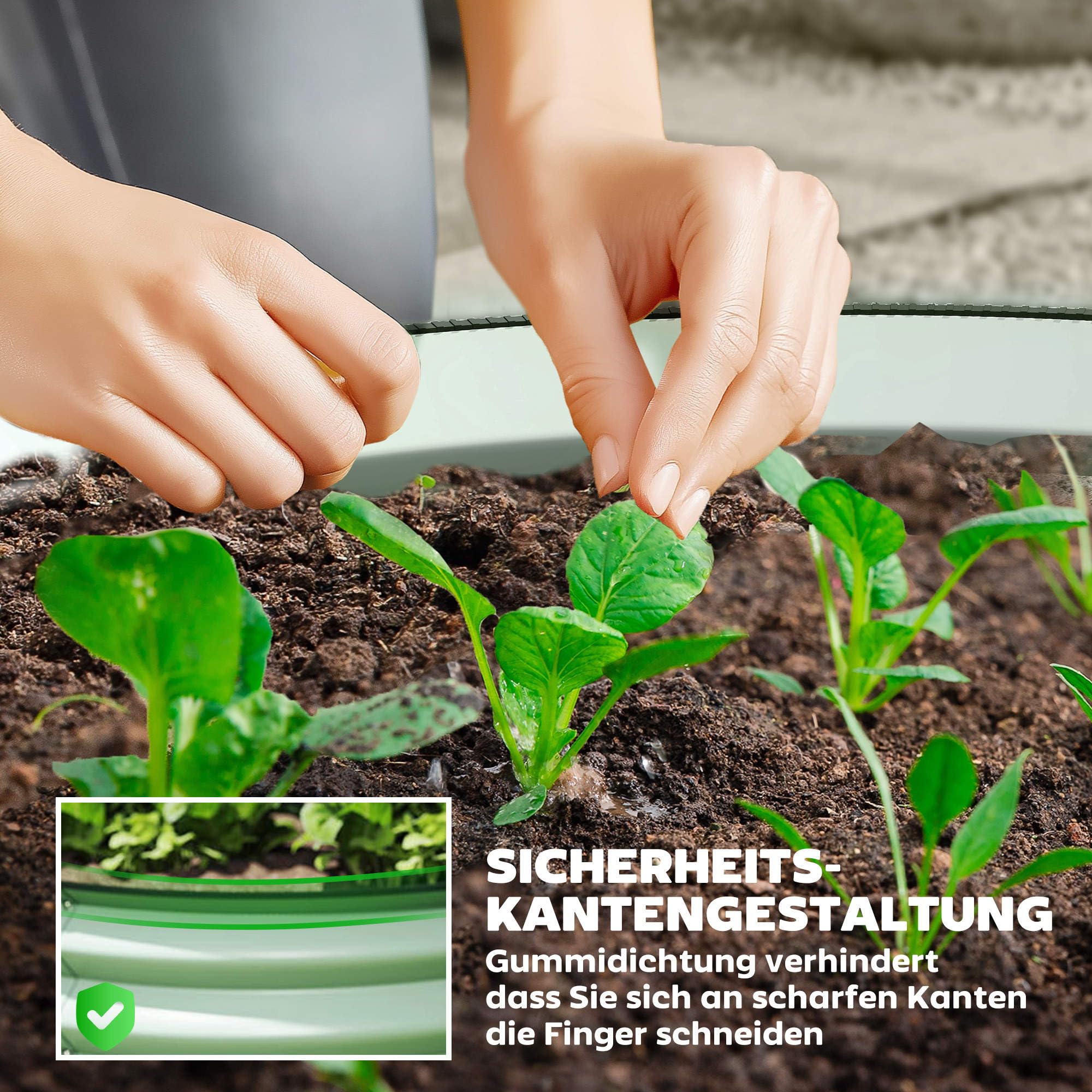 Outsunny bloembakken, set van 2, open bodem, stalen frame, 100 x 100 x 30 cm, groen Outsunny bloembakken, set van 2, open bodem, stalen frame, 100 x 100 x 30 cm, groen