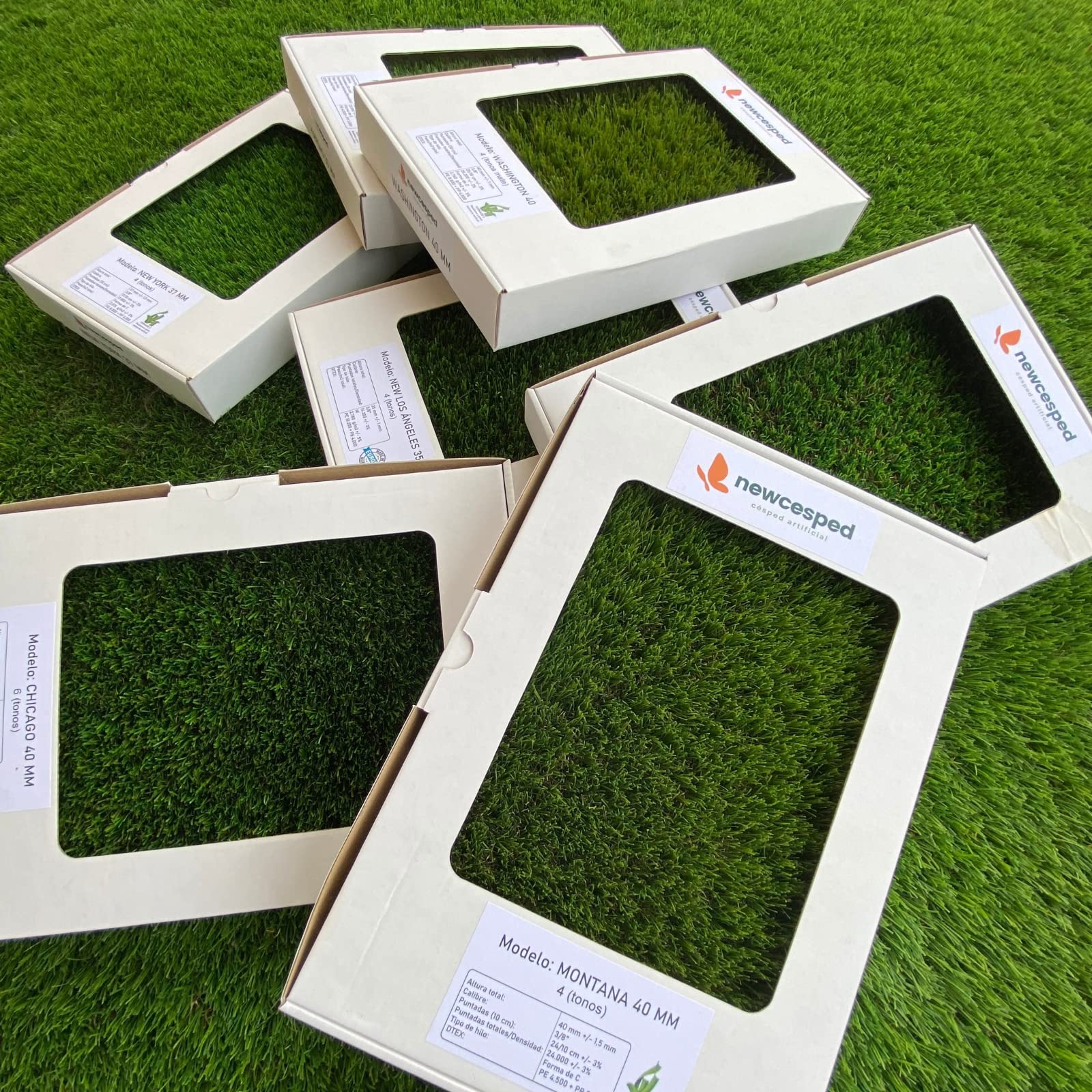 Cesped Artificial 30mm. En Rollos de Multi-Medidas de Corte a Elegir. Cesped Artificial Terraza, Jardín, Exterior. Mod Nerja. (Pack Muestras)