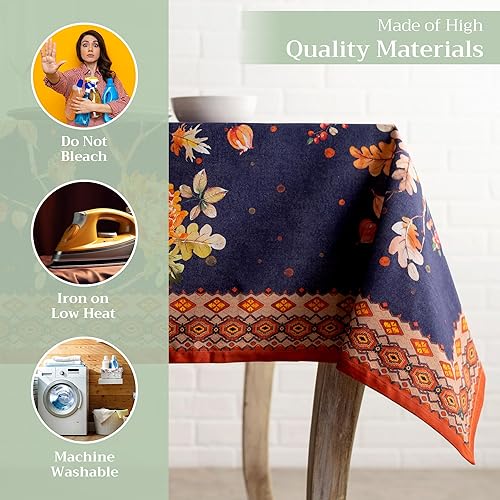 Miniatura 3 de Maison d' Hermine Mantel 100% algodón para mesas cuadradas de cocina, comedor, fiestas, bodas, Acción de GraciasNavidad (60 x 60 pulgadas),