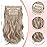 Ash Blonde Hair Extensions - 14 Inch Wavy Synthetic Clip in Hair Extensions For Women And Girls (Color: Ash Blonde Mix Beige Blonde)