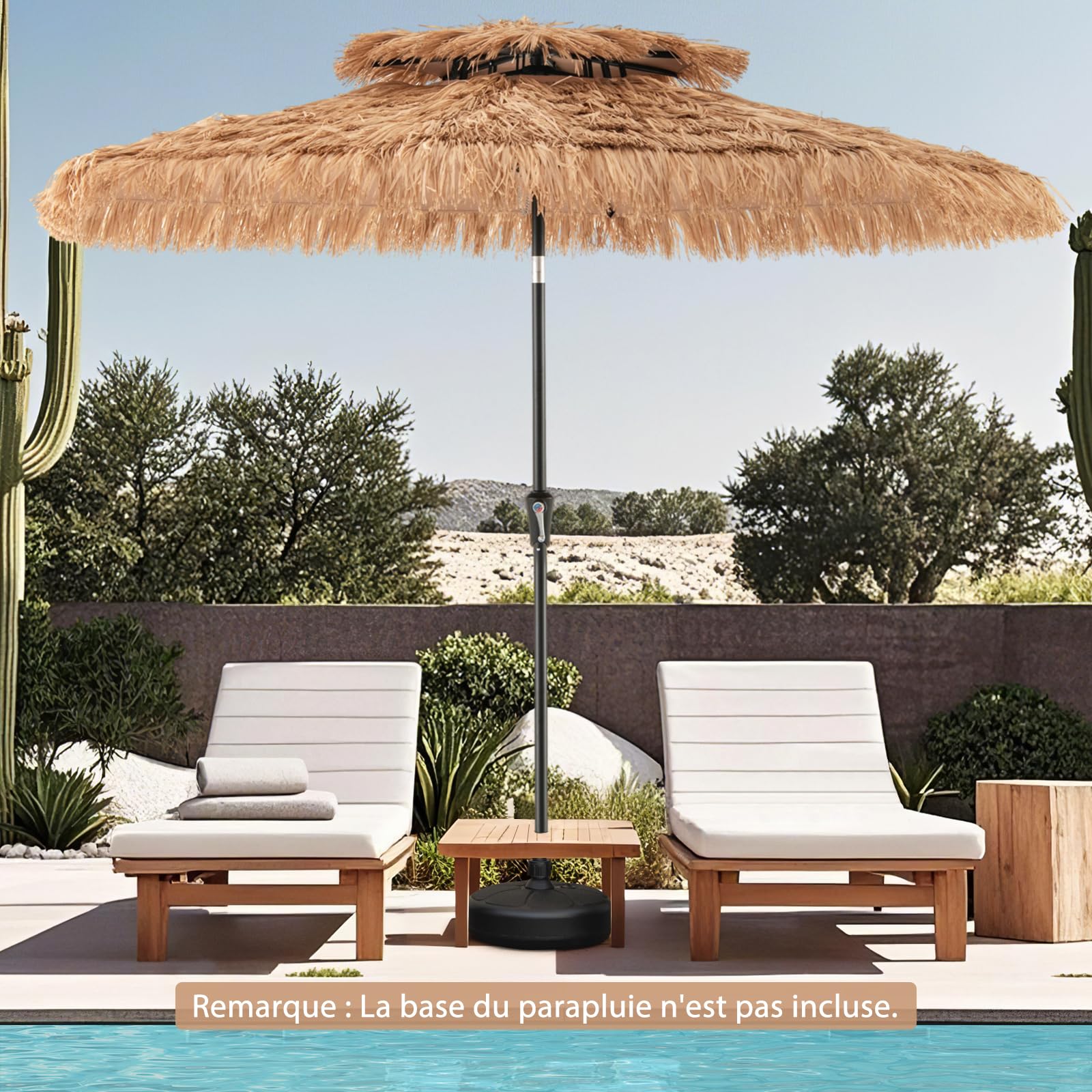 RELAX4LIFE Parasol de Plage Hawaï Tropicale 286x247cm