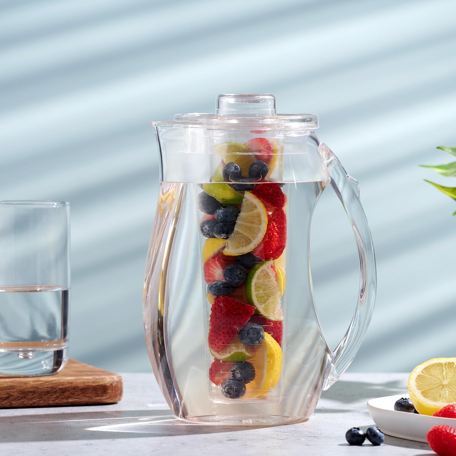 Water Infuser Pitcher By Home Essentials & Beyond – Shatterproof Acrylic – Elegant Durable Design – Ideal for Iced Tea, Fruit Infused Water and Juice (93 oz) - Image 4