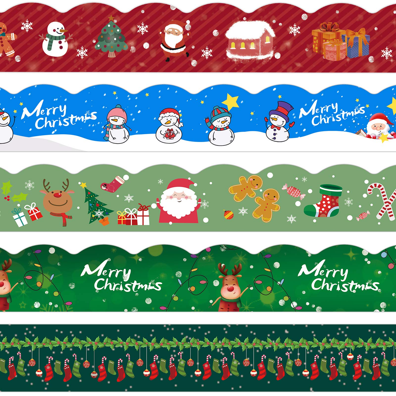 Weihnachtsbordüre Mit Lebkuchenmann – 11 M, Doppelseitig Bedruckt, Für Klassenzimmer, Party & DIY-Deko