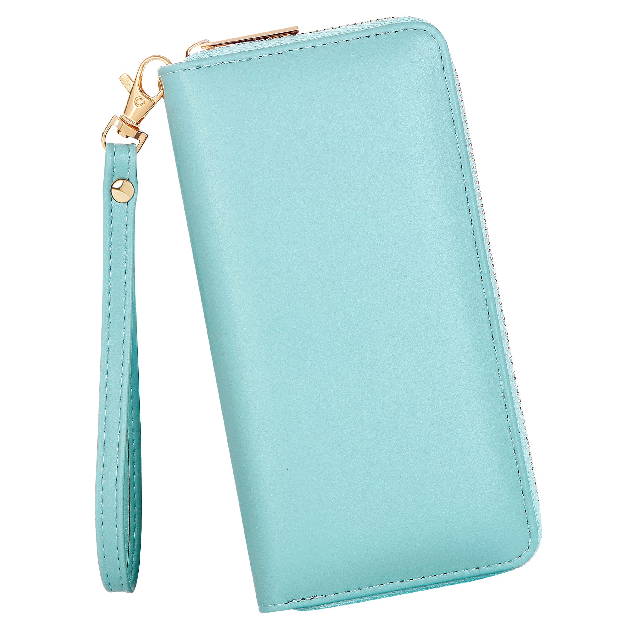 Badiya Womens Wallet Credit Card Holder RFlD Blocking Leather Zip Around Wallets Large Capacity Wristlet