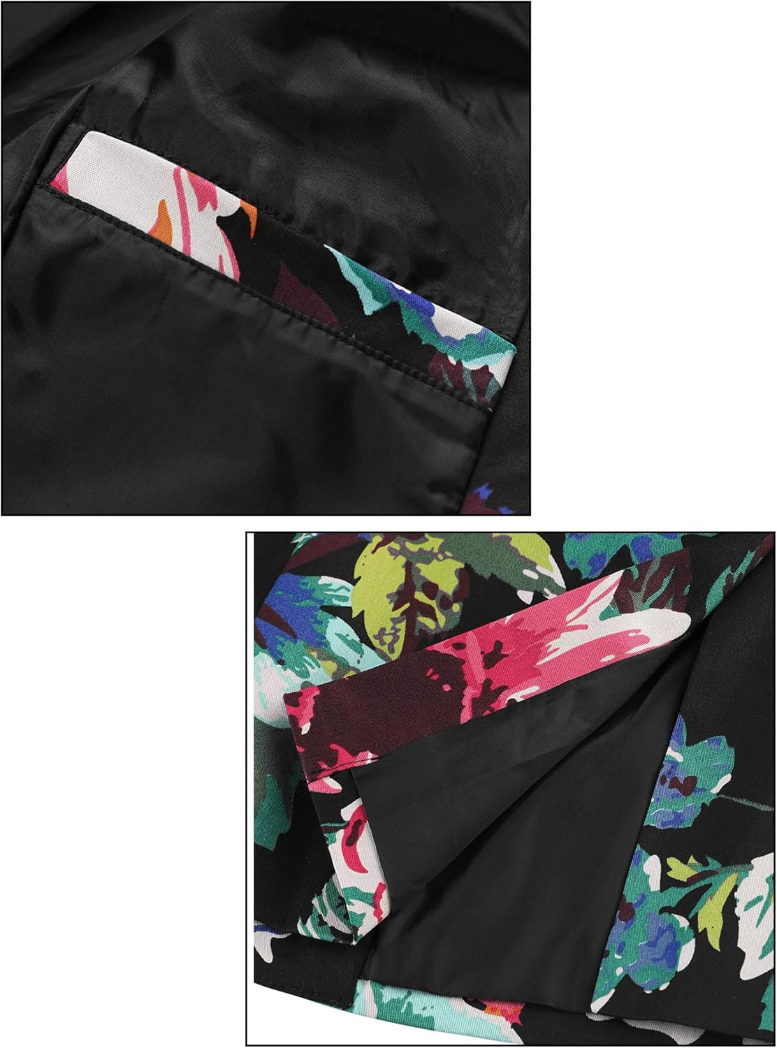 uxcell Men's Suit Blazer Slim Fit Floral Printed One Button Prom Jacket Sport Coat - Image 7