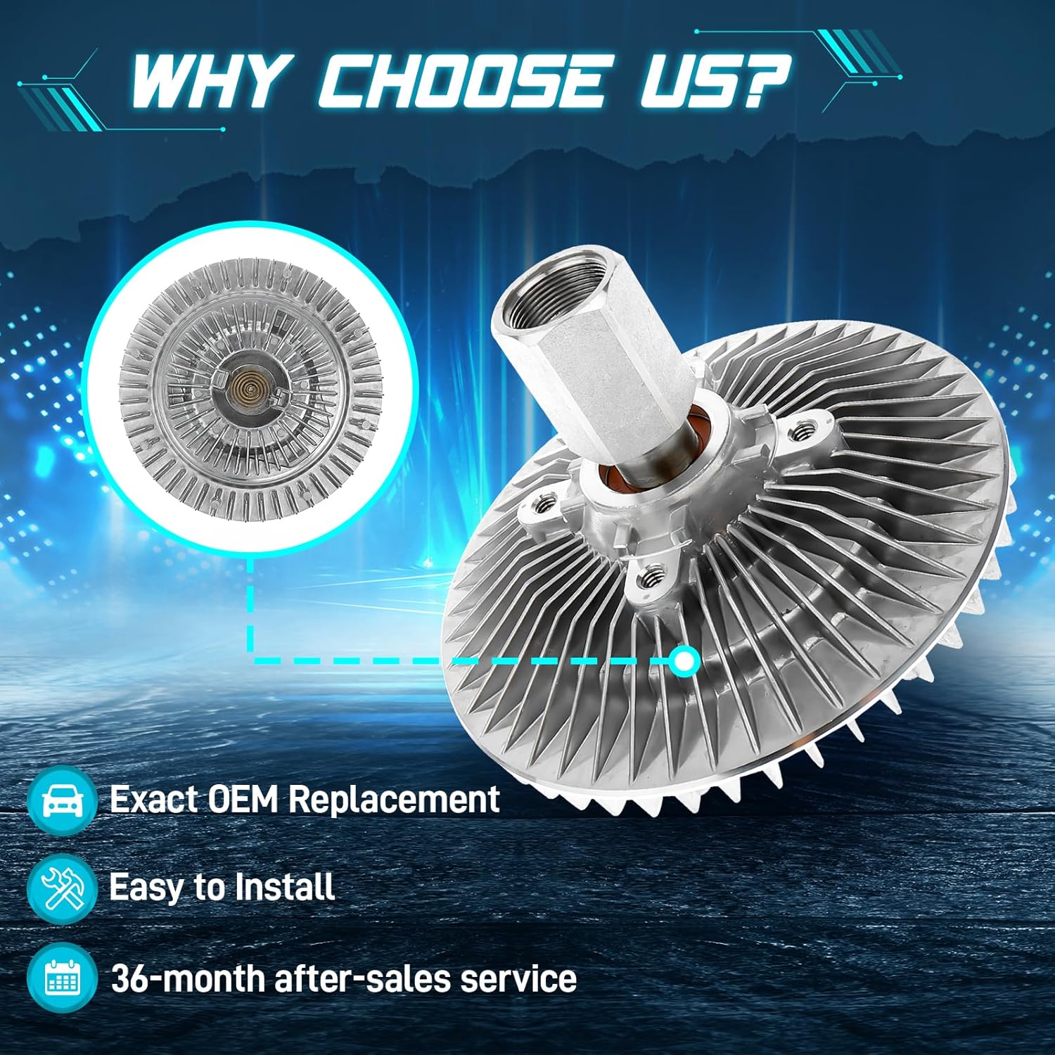 IRONTEK Engine Cooling Fan Clutch Fit for Dodge 2002-2008 RAM 1500 3.7L 5.7L Radiator Fan Clutch 2740 52029876AC