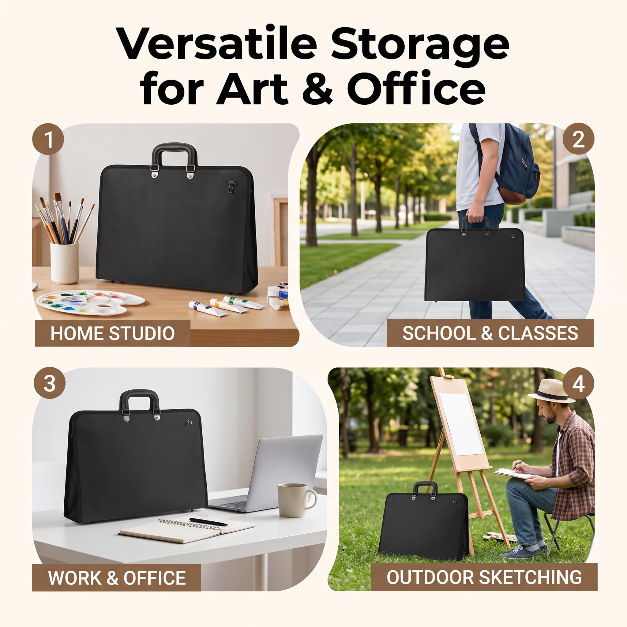 Borsa Portfolio Artistica A3, in PVC per Disegni e Schizzi, Cartella Porta Opere d'Arte per Studenti
