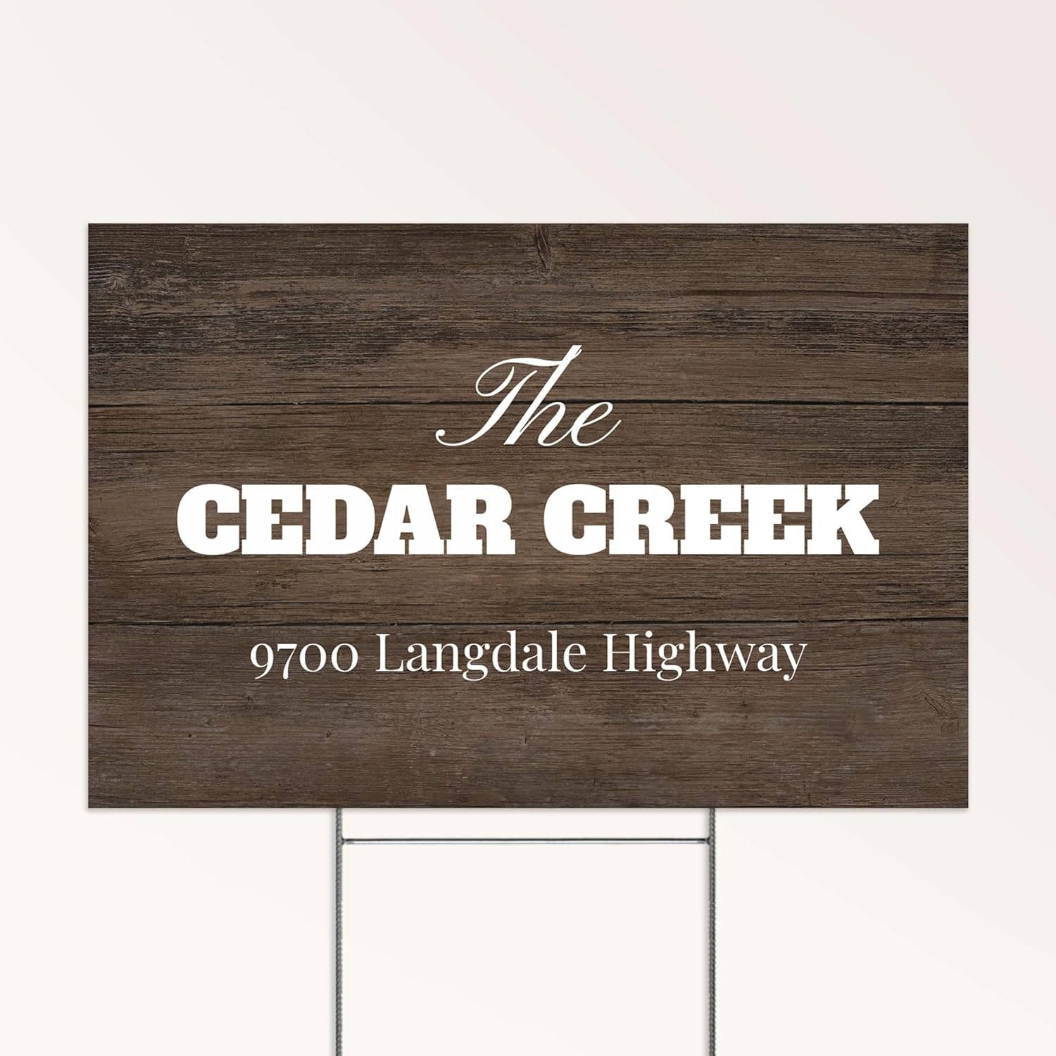 Staples Custom Yard Sign - Corrugated Plastic Sign with H-Stake - 24W" x 18L" Personalized Outdoor Sign for Events, Promotions, and Real Estate (Wood)