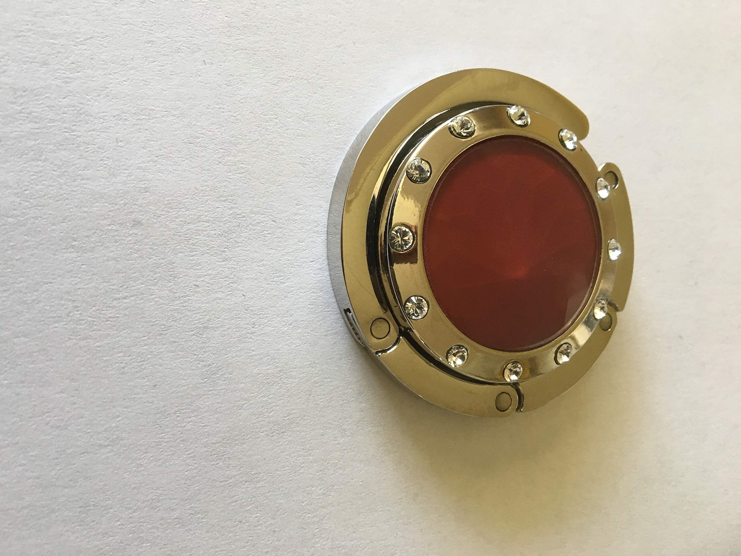 Swarovski Crystal Folding Purse Hook Handbag Hanger - Pink Red Mood Hooks