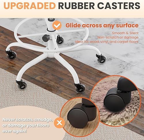 Miniatura 6 de HYLONE Silla de dibujo para oficina alta, taburete ergonómico de escritorio de pie, silla de dibujo ajustable, silla de oficina de redacción grande