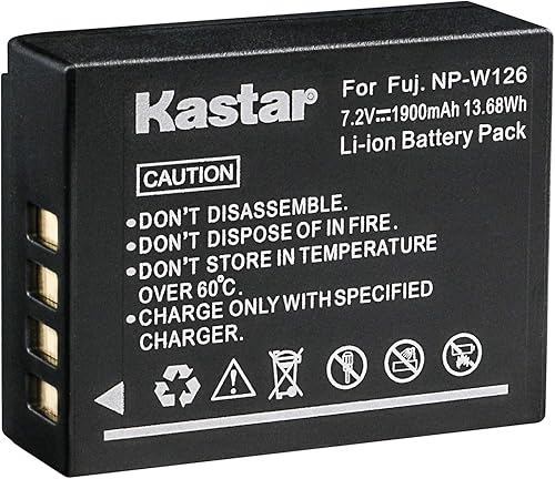 Kastar Batería para Fujifilm NP-W126 NP-W126S y FUJI X-Pro2 / X-Pro1 / X-T2 / X-T1 / X-T10 / X-E2S / X-E2 / X-E1 / X-M1 / X-A10 / X-A3 / X-A2 /