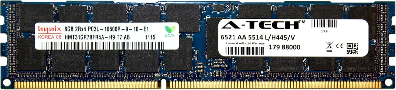 A-Tech Hynix 24GB Kit 3X 8GB PC3-10600 1.35V for Dell Precision Workstation Snpp9rn2c/8g A2626072 A2626093 A2862069 A2862074 A3721482 T5600 T7500 T7600 T5500 T5600 T7500 T7600 T5500 Memory RAM