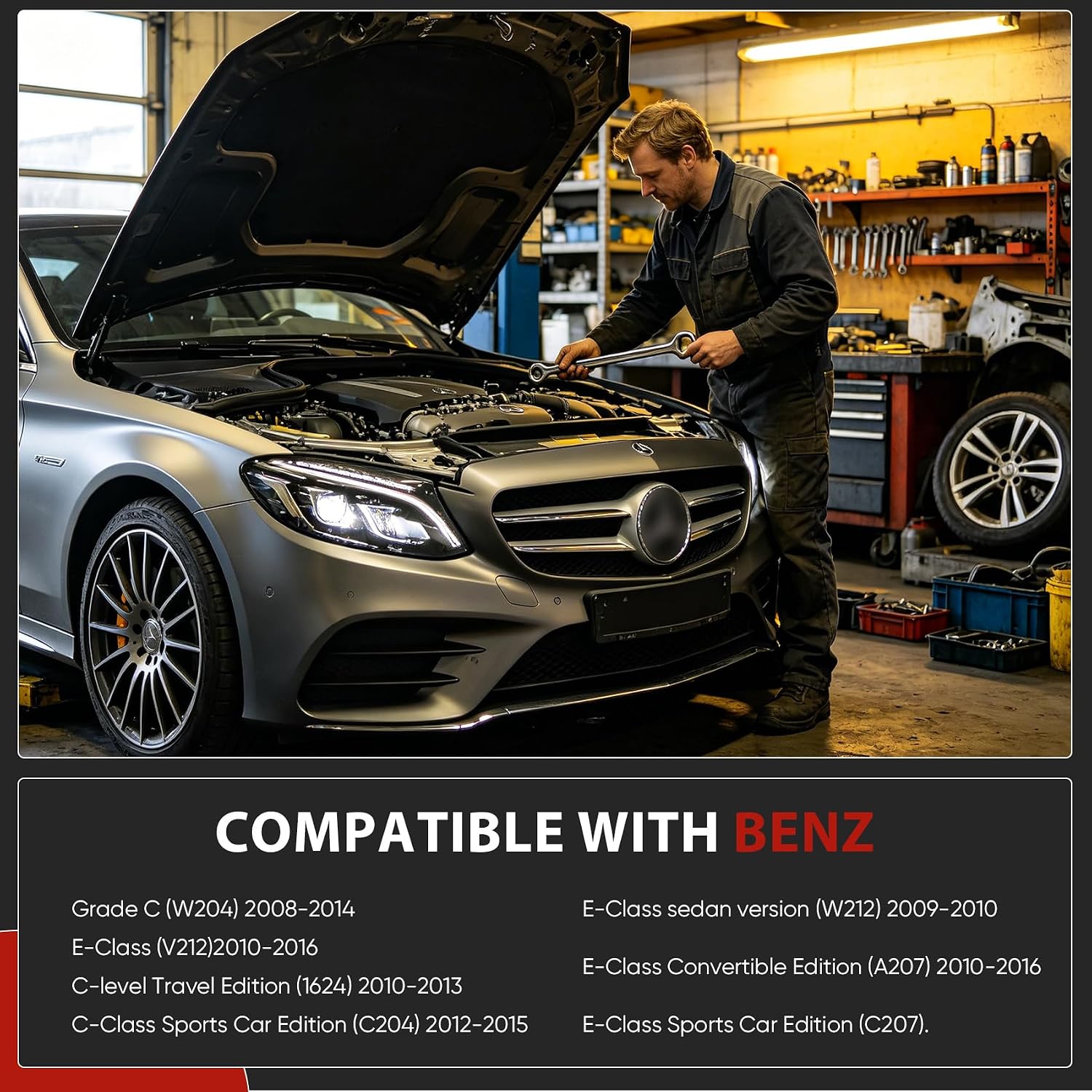 Upgraded Stainless steel Engine Radiator Coolant Hose for Mercedes-Benz C250 SLK250 2012-2015 Good Sealing No.2712002352 Engine Front Water Pump Cooling Pipe Tube