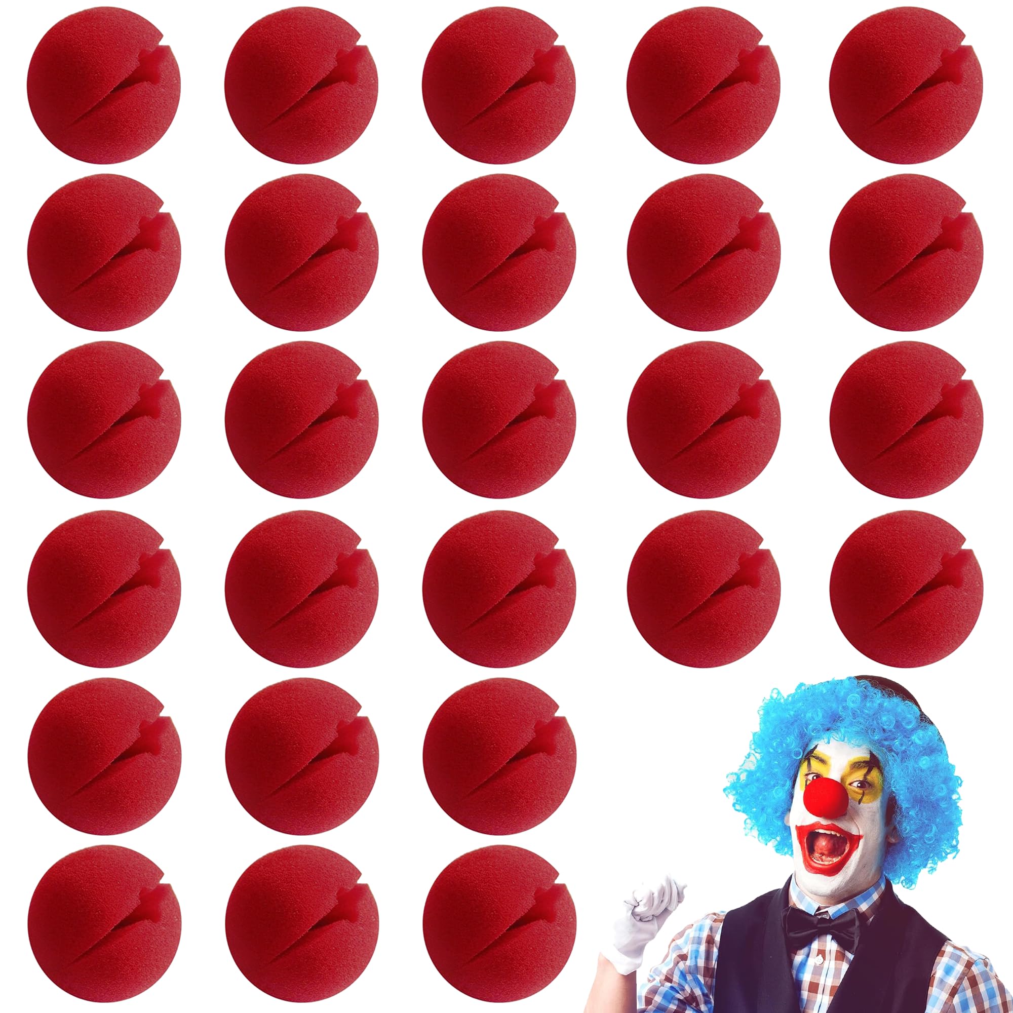 The Fancy dress 24 Pcs Clown Nose, Cosplay Foam Circus Noses For Christmas Halloween Carnival Circus Costume Decorations