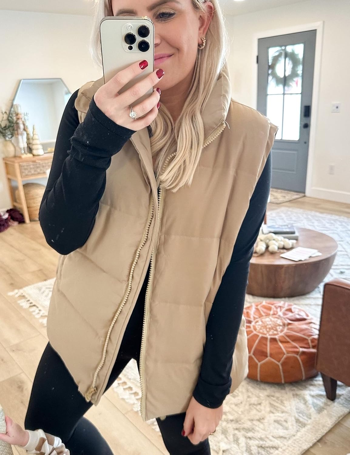 Athlisan Womens Zip Up Puffer Vest Stand Collar Sleeveless Padded Jacket Coat - Image 3