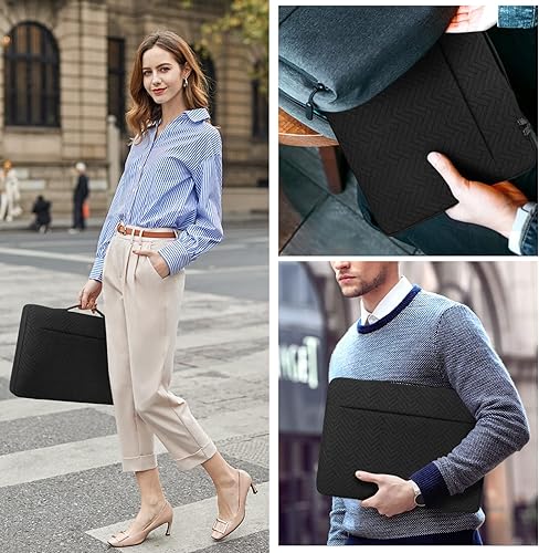 Miniatura 6 de Funda para laptop de 13.3 a 14 pulgadas con asa impermeable, bolsa protectora para computadora de negocios, compatible con ChromebookMacBook