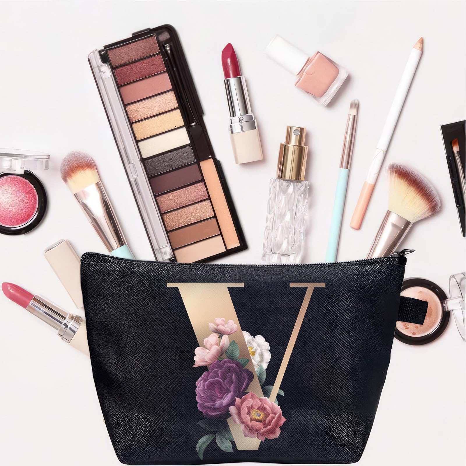 Trousse de maquillage pour femme, 26 lettres de A à Z, cadeau d'anniversaire pour femme, maman, cadeau pour meilleure amie, demoiselle d'honneur, b, Trousse de maquillage