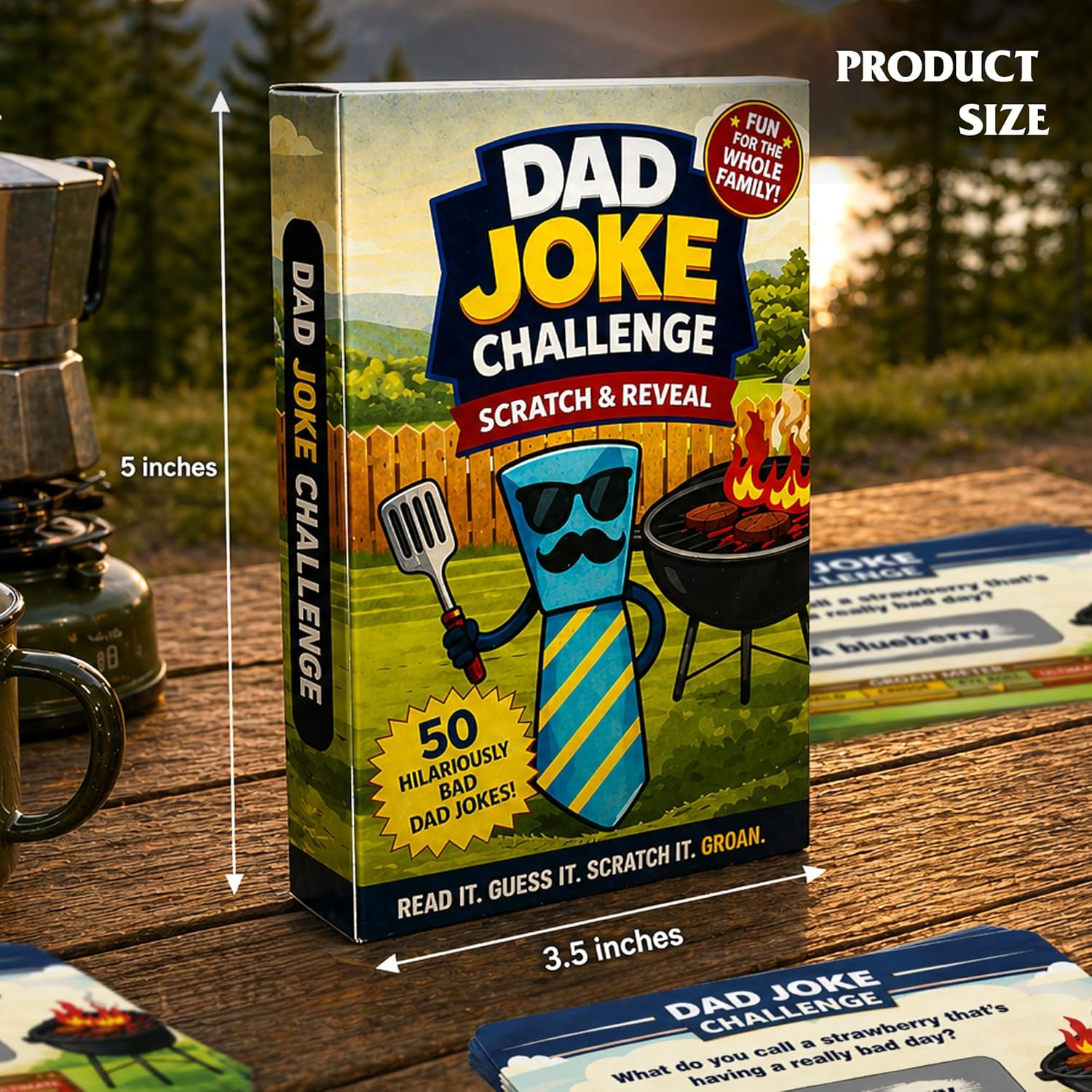 Funny Fathers day Dad Gifts from Daughter Son Wife , Dad Jokes Funny Fathers Day Card, Step Dads Father Day Gift, Dads Joke Gifts Cool Cute Fathers Days Present from Kids Daughter - Christmas Dad Gifts
