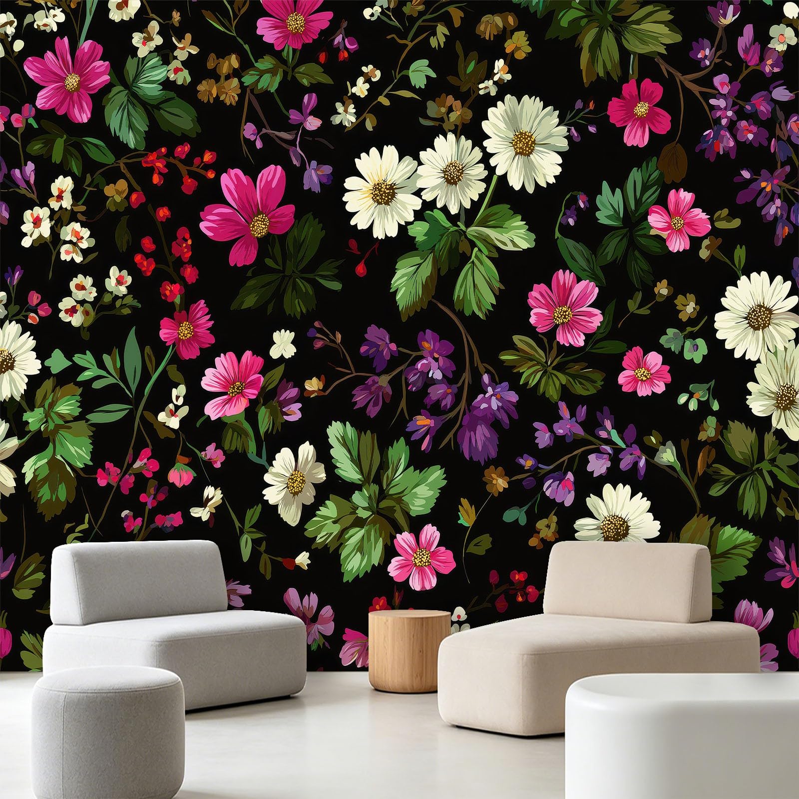 WTD - Papel pintado fotográfico (250 x 175 cm), diseño de flores de colores