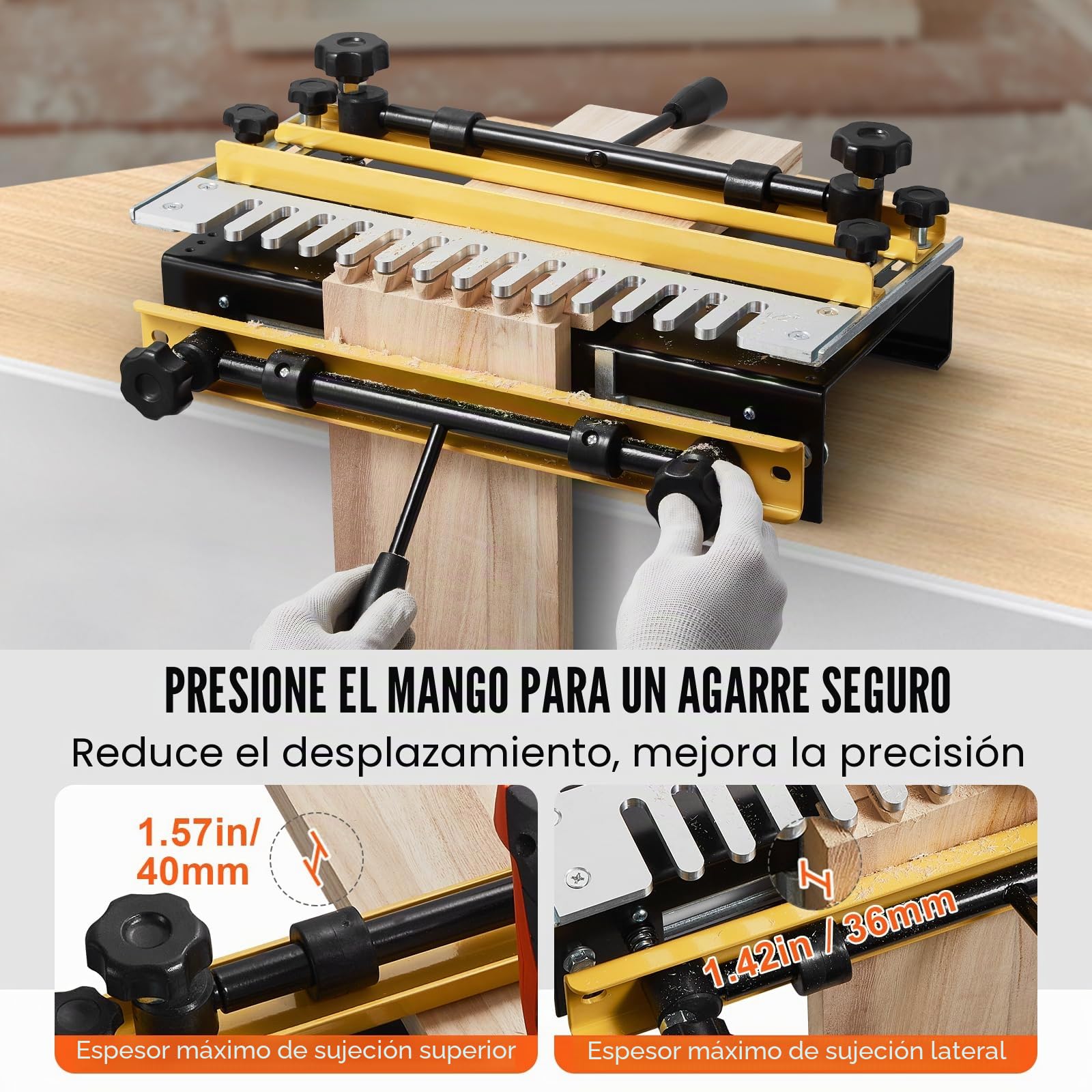 VEVOR Plantilla de Cola de Milano Ancho de 31 cm, Máquina de Colas de Milano 4 Brocas, Plantilla de Mortaja y Espiga, Herramienta de Carpintería para Fabricación de Muebles y Gabinetes de Madera