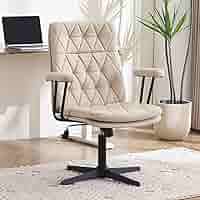 Amazon.com: EYYTHUNG Desk Chair No Wheels with Arms Crossleg