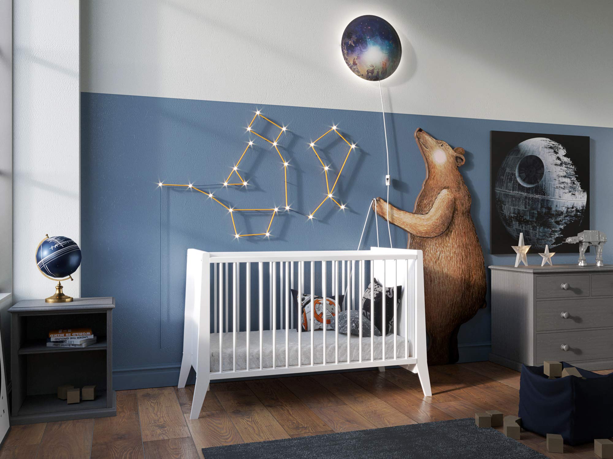 Culla Neonato Maddox 70x140cm In Legno Di Pino - Trasformabile, Grigio, Con Barriere Sicurezza - Foto 6