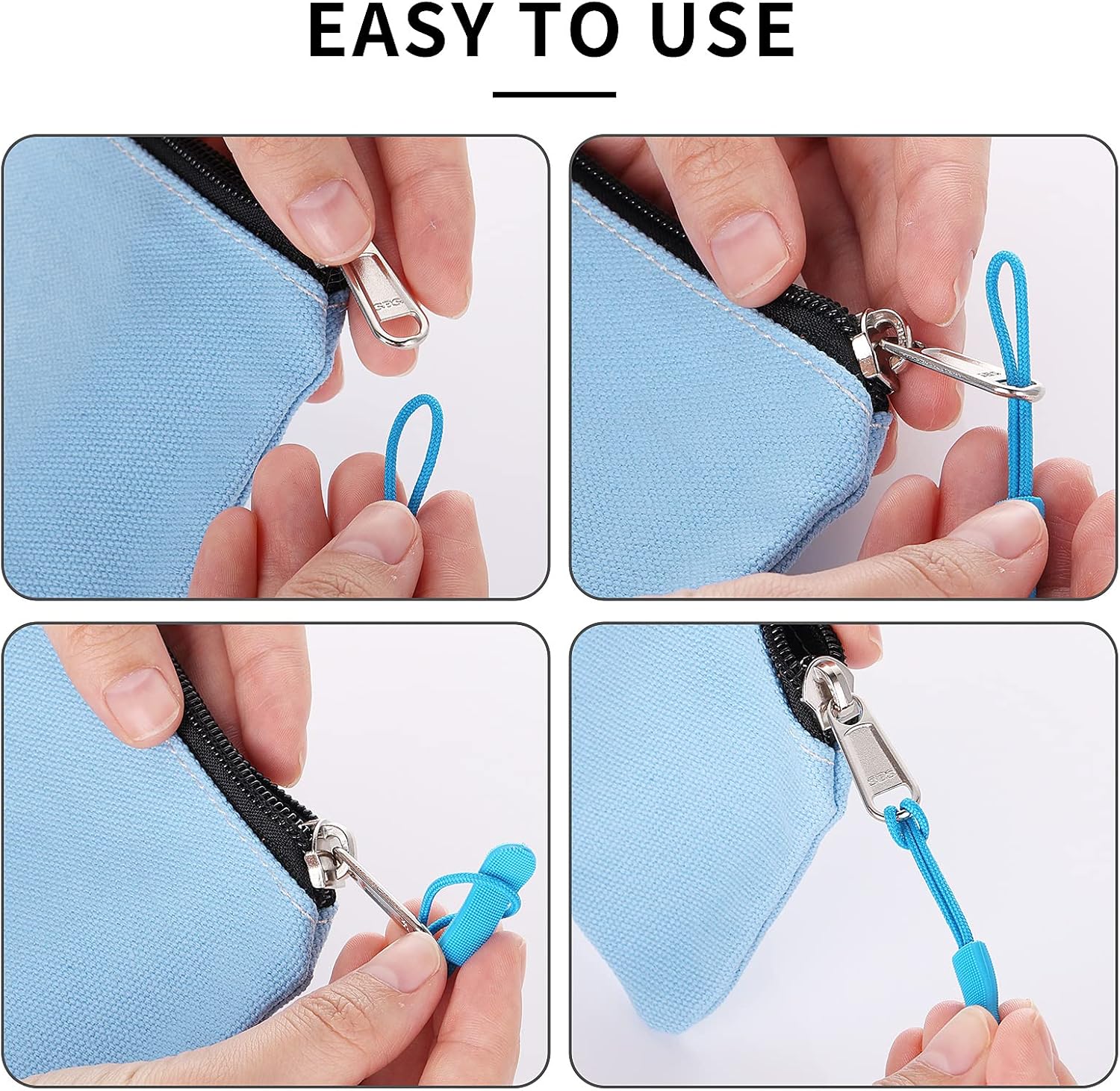 50 PCS Zipper Pulls, Replacement Nylon Cord Zipper Extension Pulls Zipper Tab Zipper Tags Cord Pulls for Backpacks, Luggage, Jackets, Purses, Handbags (25 Colors)