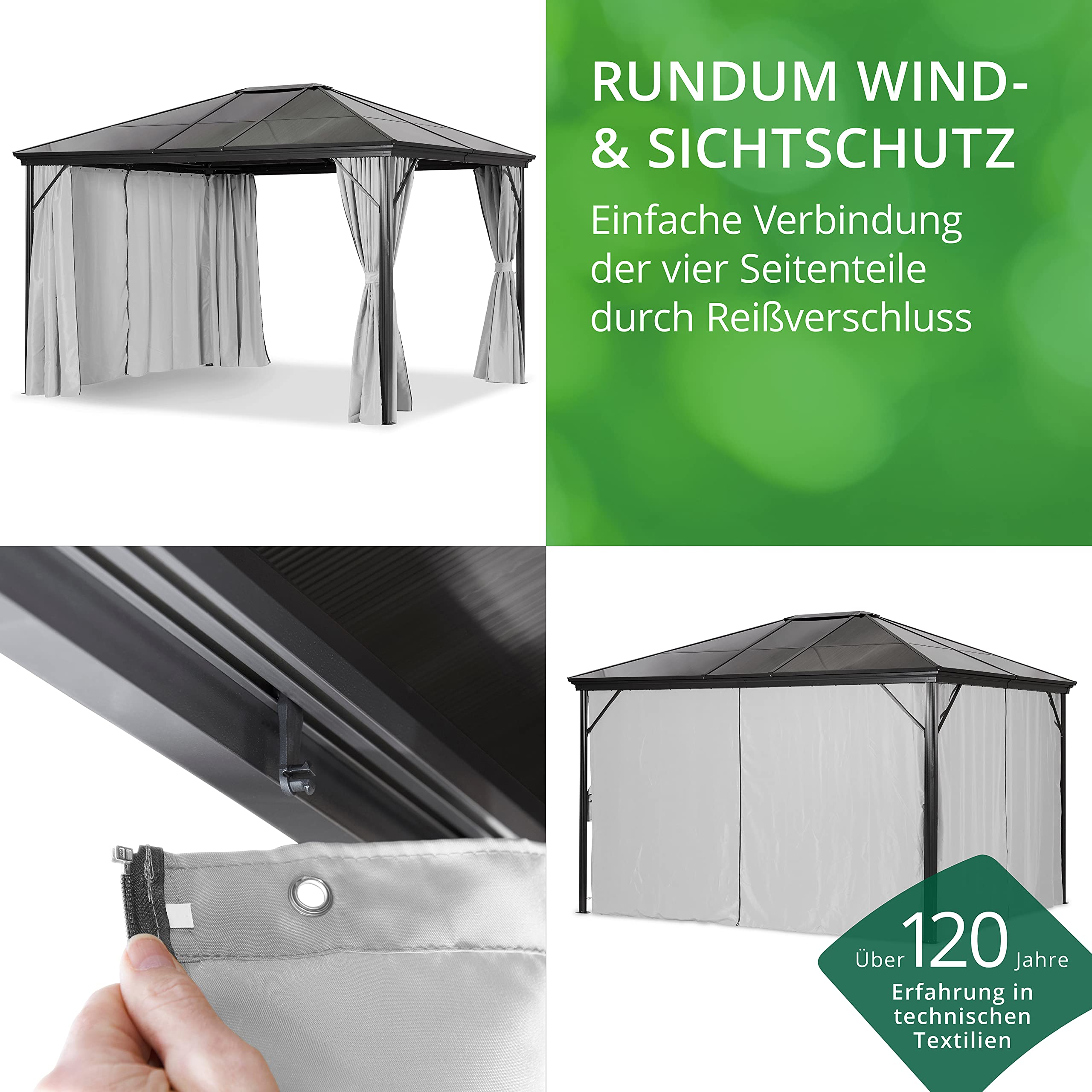 leco zelt Profi-Pavillon, grau,300 x 365 x H270 cm Sledge Wie man das richtige Size Options:S/M (5'0