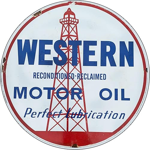 Brotherhood Letrero de gas vintage de reproducción de letreros de metal vintage, letrero redondo de metal para garaje y hogar, 8 pulgadas de