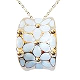 18k Gold Plated Square Rainbow Enamel Pendant Necklace 16