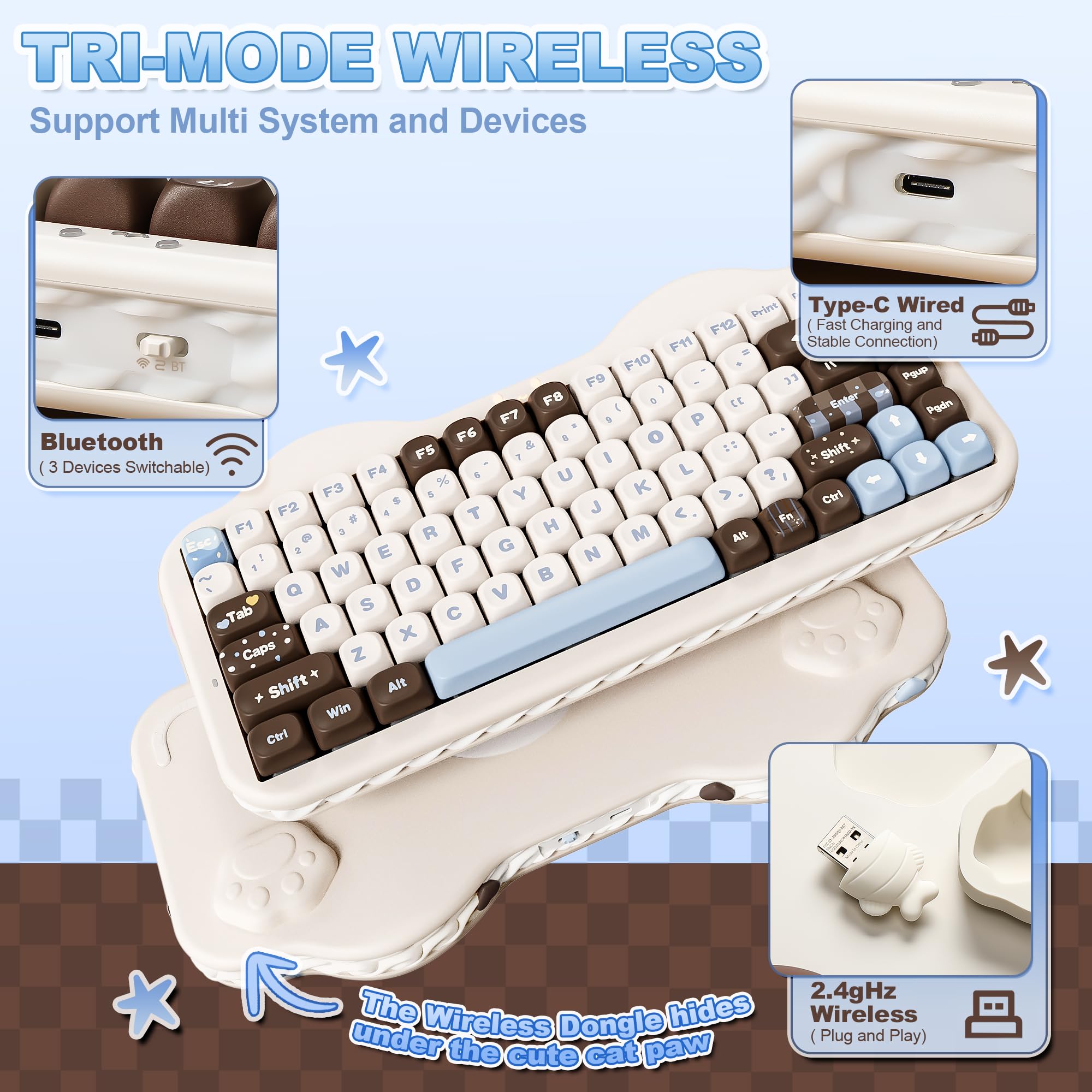 Amazon | YUNZII C75 ワイヤレス メカニカルキーボード 75%レイアウト