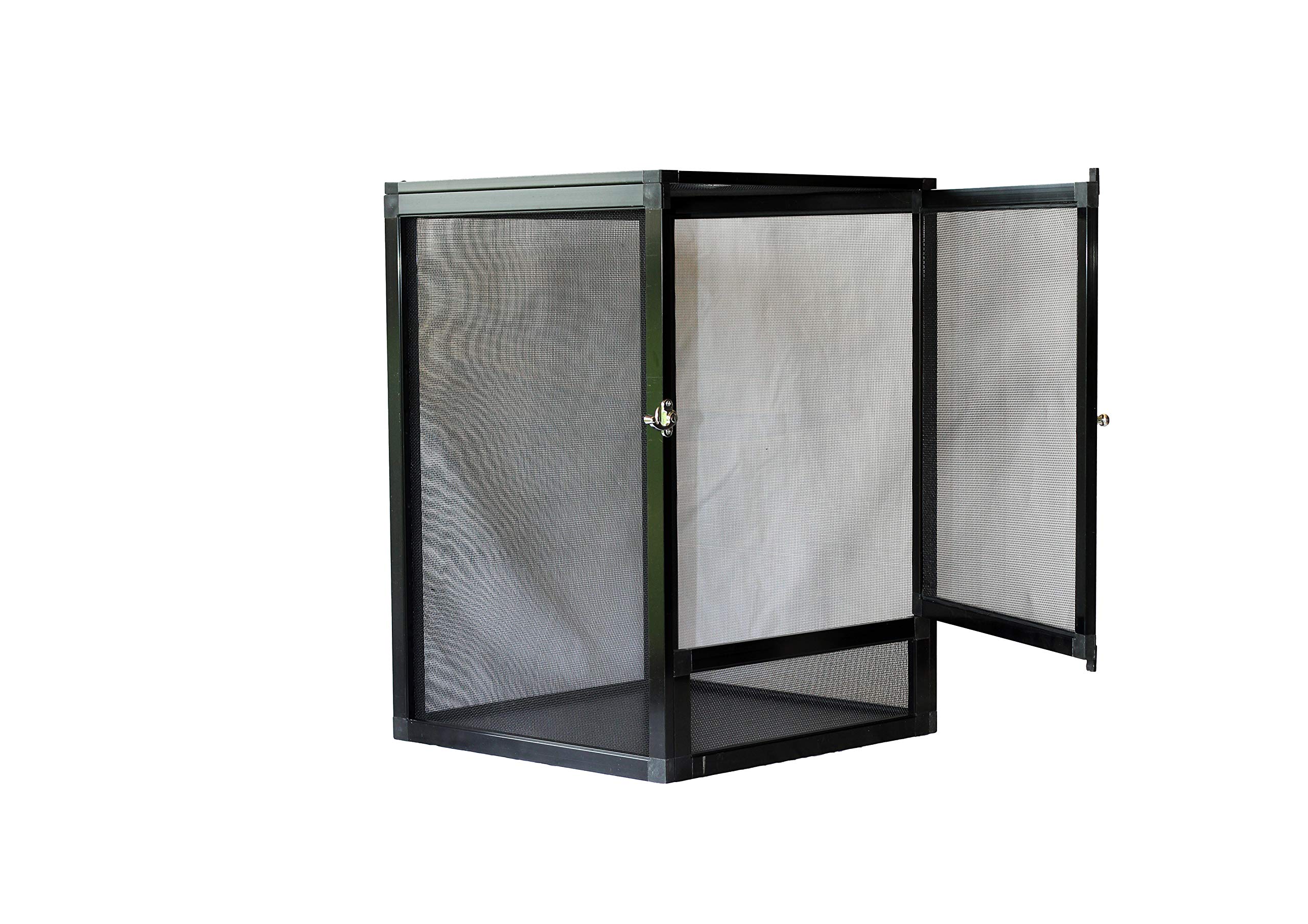 Rettilario in Rete Metallica e Alluminio 60x60x120 cm Terrario Ventilato per Camaleonti Fasmidi Mantidi Geko Tartarughe Montaggio Senza Attrezzi