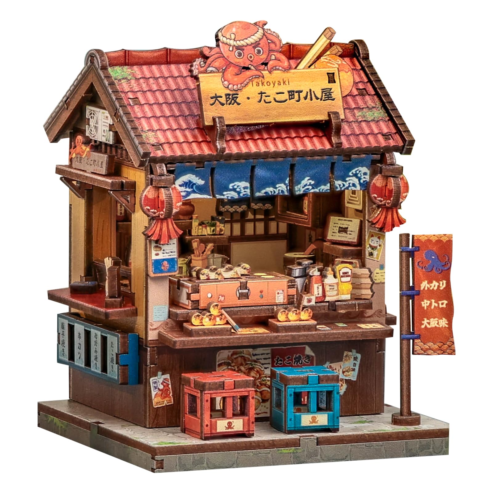 DIY Miniature Dollhouse Kit for Beginners, Mini House Book Nook Kit for Teens, 3D Wooden Puzzle, Japanese Booknook Bookshelf Desktop Home Decor, Tiny Crafts Gift for Adults&Teens, 146 Pieces