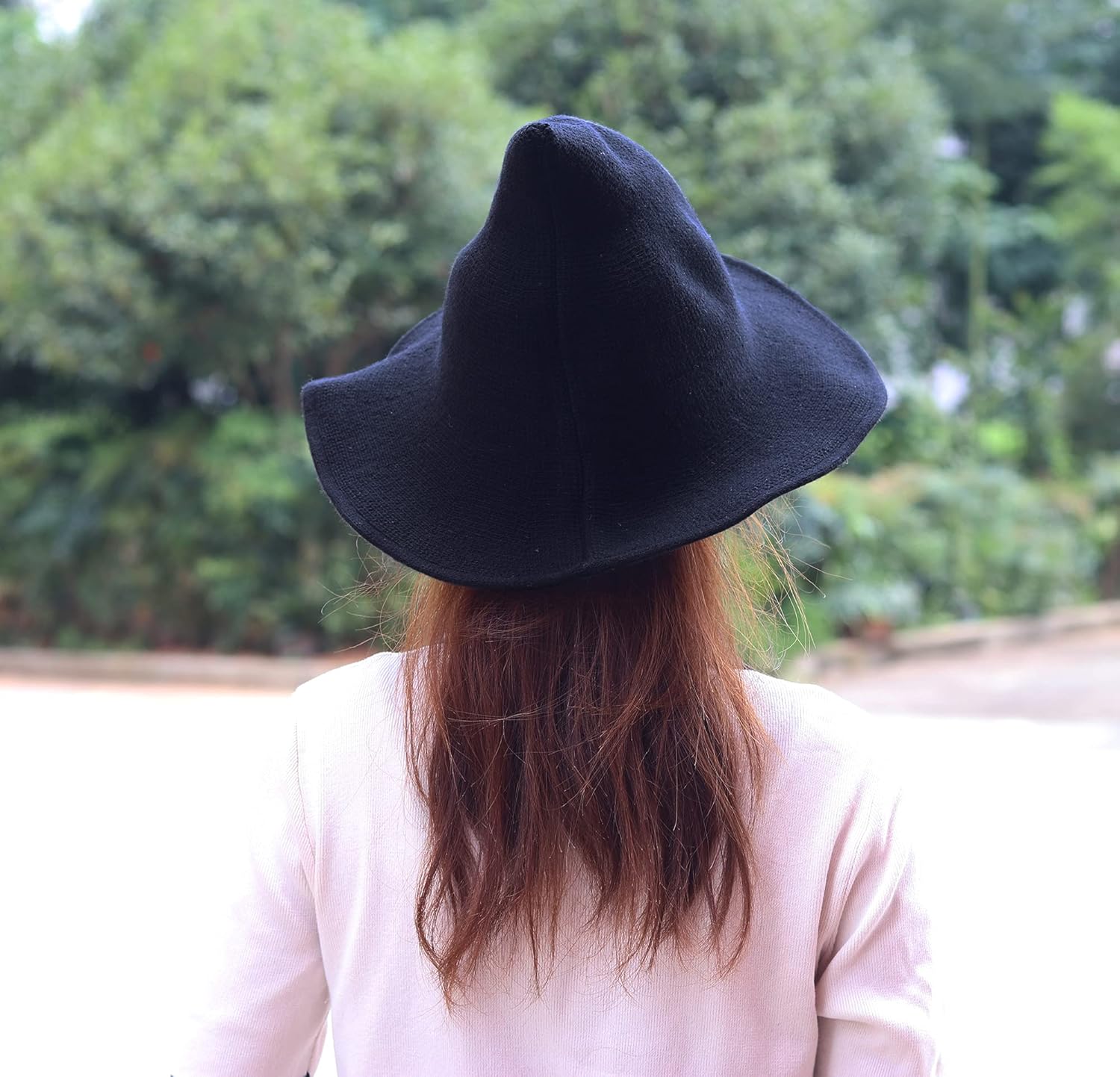 Bestjybt Women Halloween Witch Hat Wool Knitted Cap for Party Masquerade Cosplay Costume Accessory Daily - Image 5