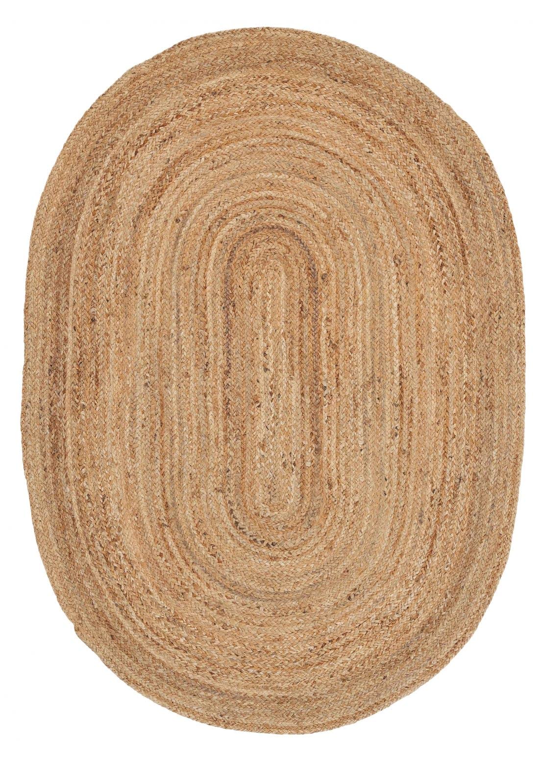 Tapis Jute Ovale Naturel Beige 80x150 Cm - Tissé à La Main - Style Boho - Pour Salon Et Chambre - Résistant