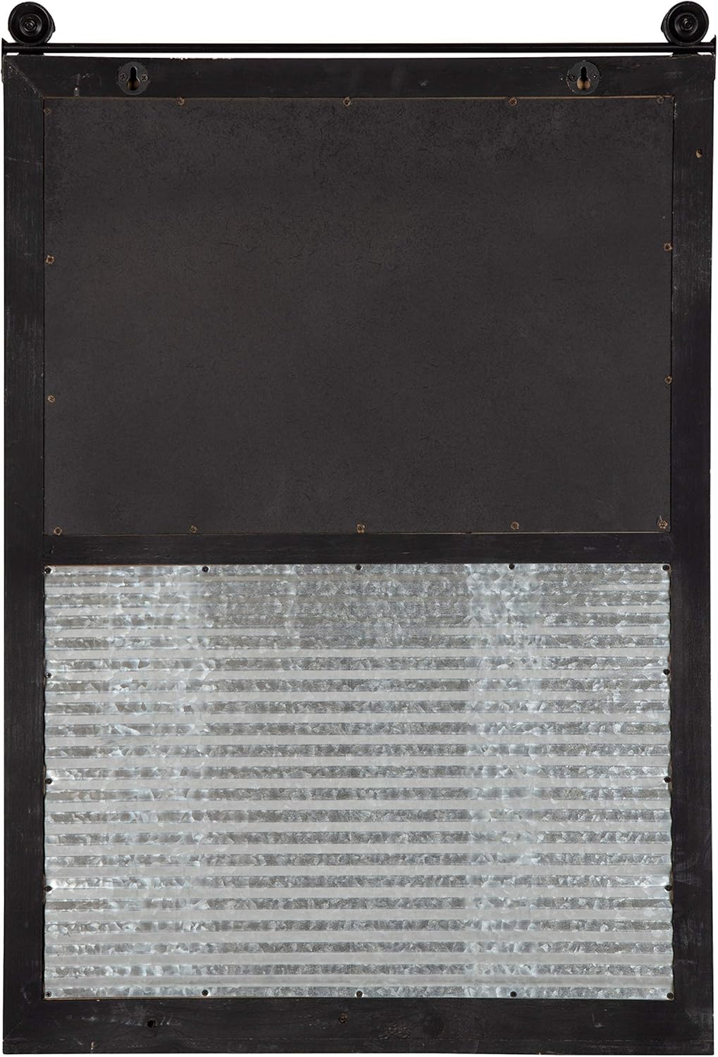 Kate and Laurel Cates Modern Farmhouse Barn Door Wood Framed Multi-Use Organizer with Chalkboard and Magnetic Memo Area, Rustic White : Home & Kitchen