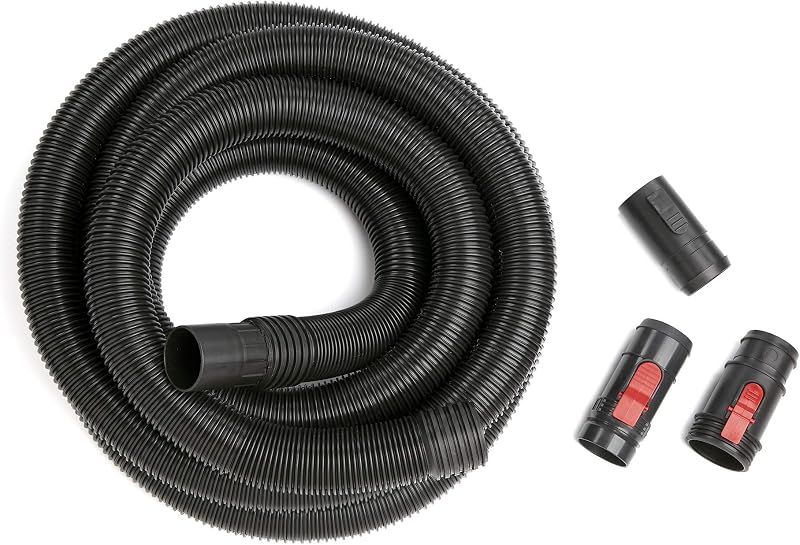 ARTESANO CMXZVBE38759 2-1/2 pulg. x 20 pies Manguera de vacío en seco húmedo POS-I-LOCK | Kit de fijación de manguera de vacío de taller de grado industrial, se adapta a la mayoría de las aspiradoras húmedas/secas ARTESANALES con una entrada de diámetro de 2-1/2 pulg.