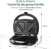 Emerio Dupla Szendvicssütő Fekete 750W Antilengő Bevonattal Gyors Felmelegítés 7
