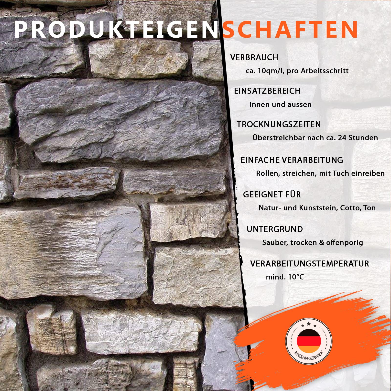 BEKATEQ Farbvertiefer 5l farblos, Fleckschutz und Steinschutz Pflege innen aussen, lösemittelfrei BE-856