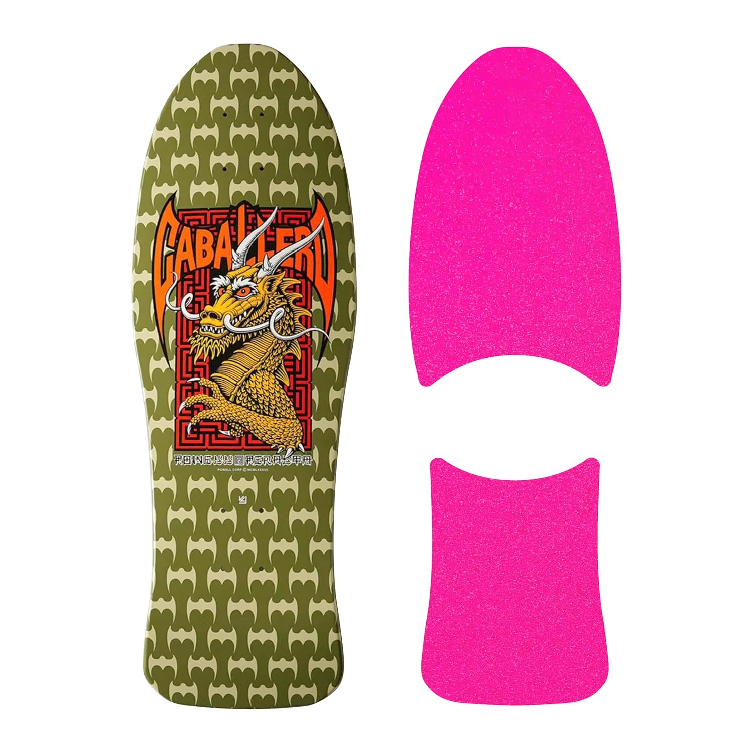 Die-Cut Style Skateboard Grip Tape for Powell Peralta Caballero Dragon & Bats Series 6-13 (Clear)