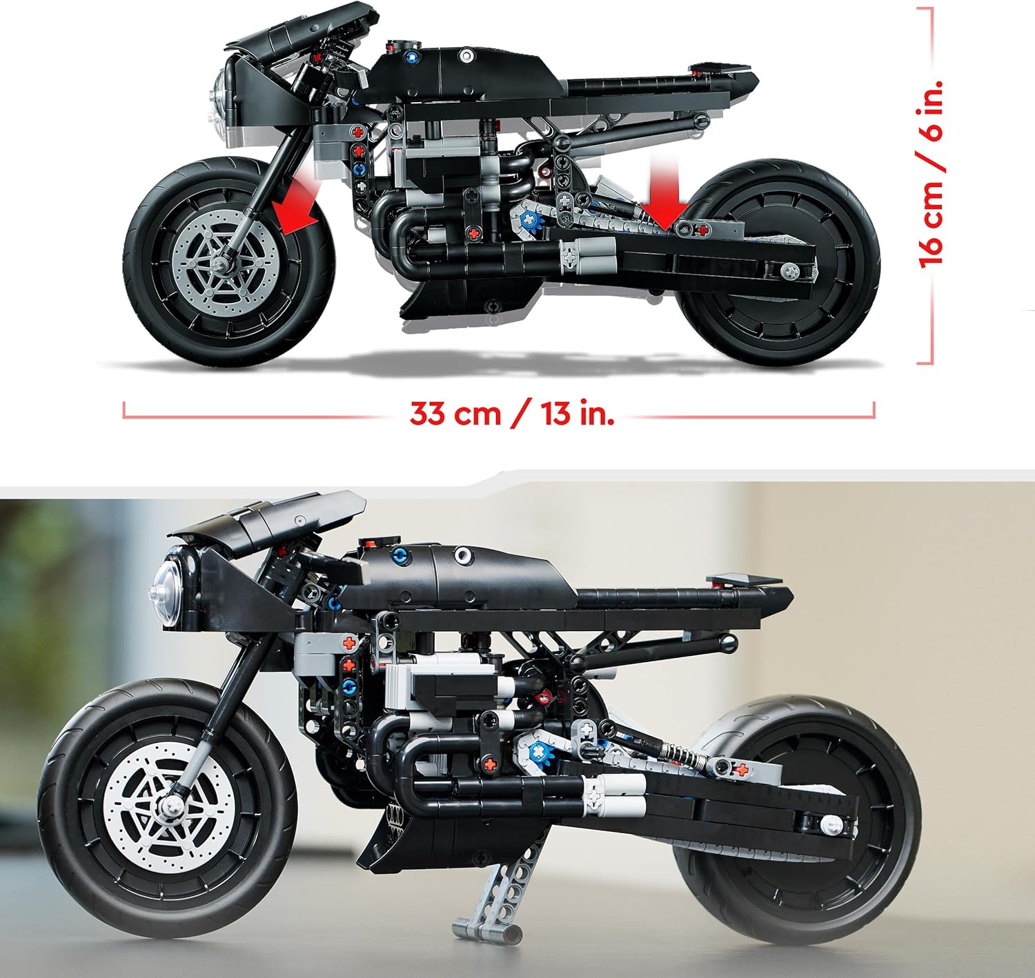 Lego Technic The Batman – BATCYCLE Set 42155, Collectible Toy Motorcycle, Scale Model Building Kit of The Iconic Super Hero Bike from 2022 Movie