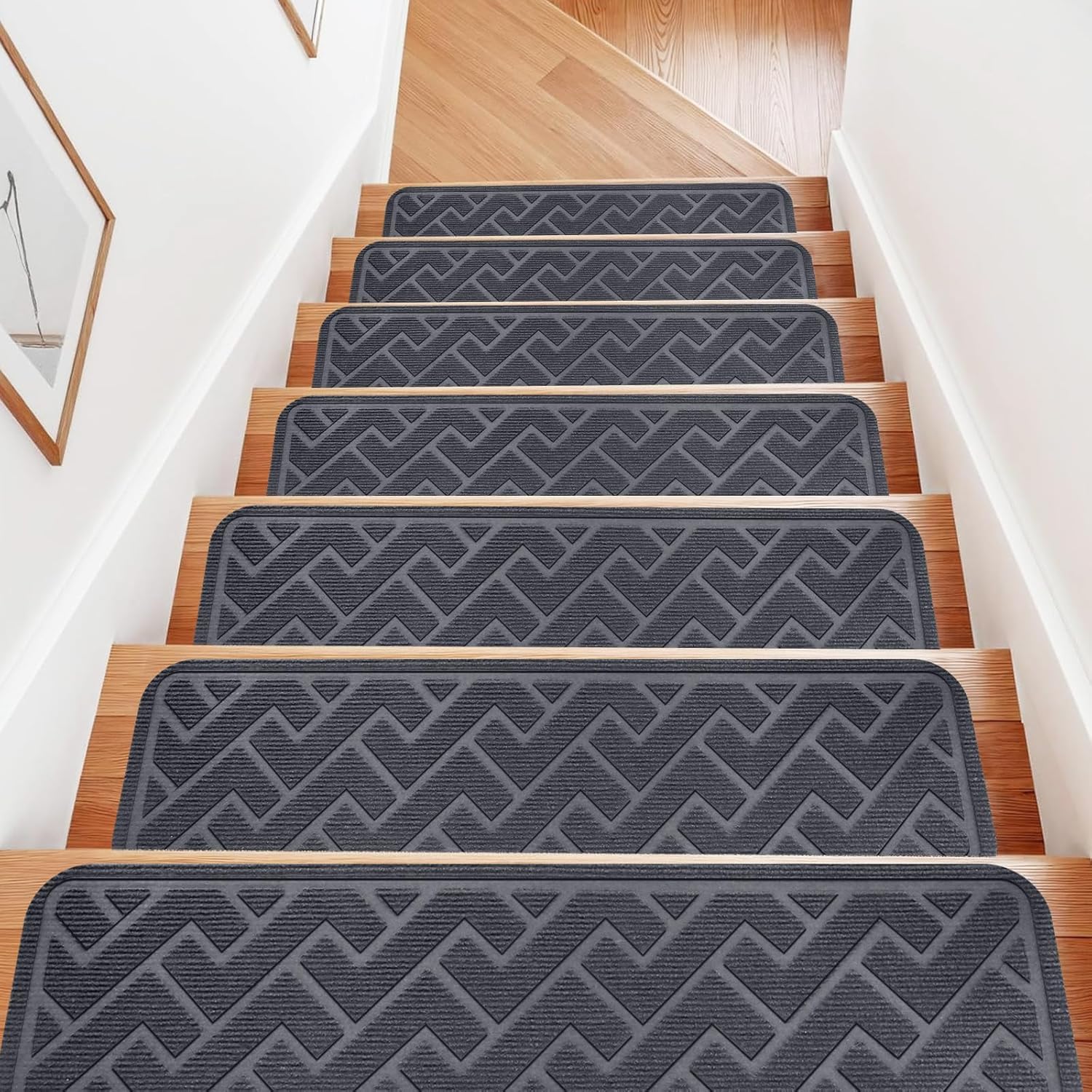 Dayacoco Carpet Stair Treads Non Slip for Wooden Steps 20.3 x 76 cm (15 Pack)