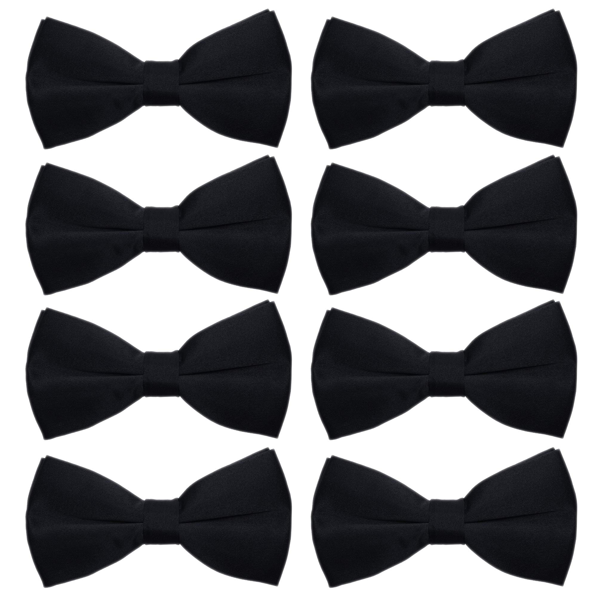 AVANTMENMen's Bowties Formal Satin Solid - 6/12 Pack Bow Ties Pre-tied Adjustable Ties for Men Many Colors Option in bulk