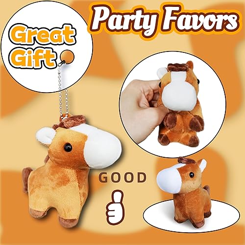 Miniatura 2 de Juguetes de peluche de caballo de peluche para niños y bebés, peluches Kawaii, muñecas de peluche de caballo suave, llaveros de peluche para niños,