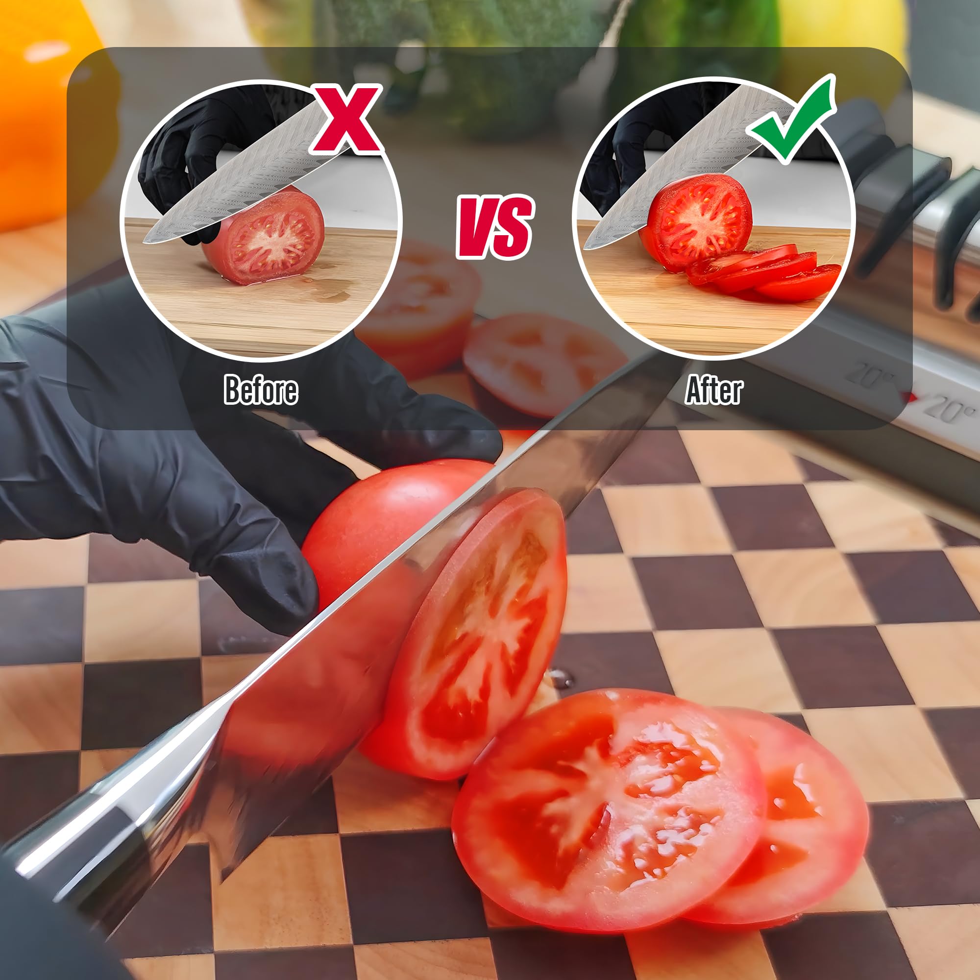 Affilacoltelli elettrico professionale per coltelli da cucina, sistema di affilatura a 3 fasi con abrasivi diamantati, affilatura rapida, riparazione/ripristina/lucidatura lame