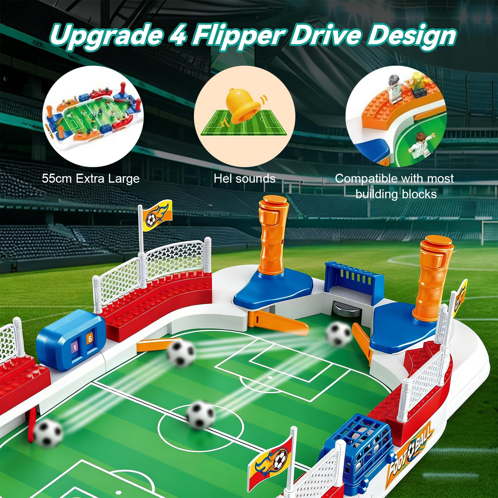 Futbolines para Niños, Futbolin Niños, Juego de Mesa Futbol, Regalos Futbol Niño, Mini Futbolin Interactivo para Dos Jugadores, para Cumpleaños, Juegos Familiares Entre Niño, Adultos
